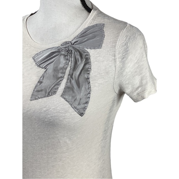 J. Crew Tee with a Silk Bow Tee SZ Small - Picture 11 of 11